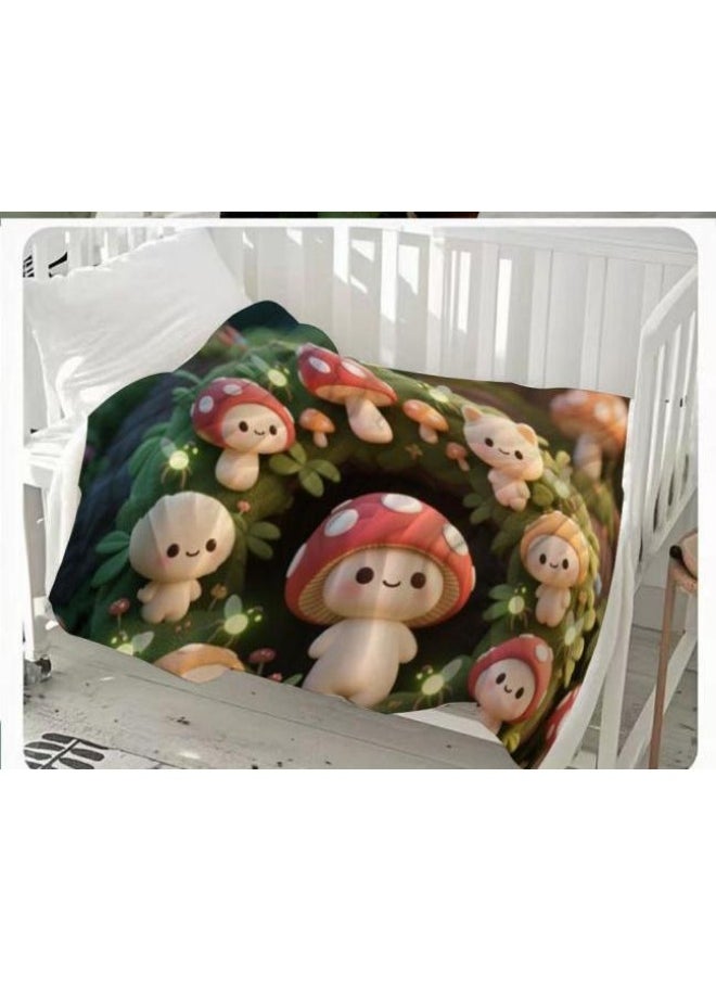 Children's or student cartoon flannel thin blanket (warm and comfortable, suitable for sleep, games) 100cm*150cm