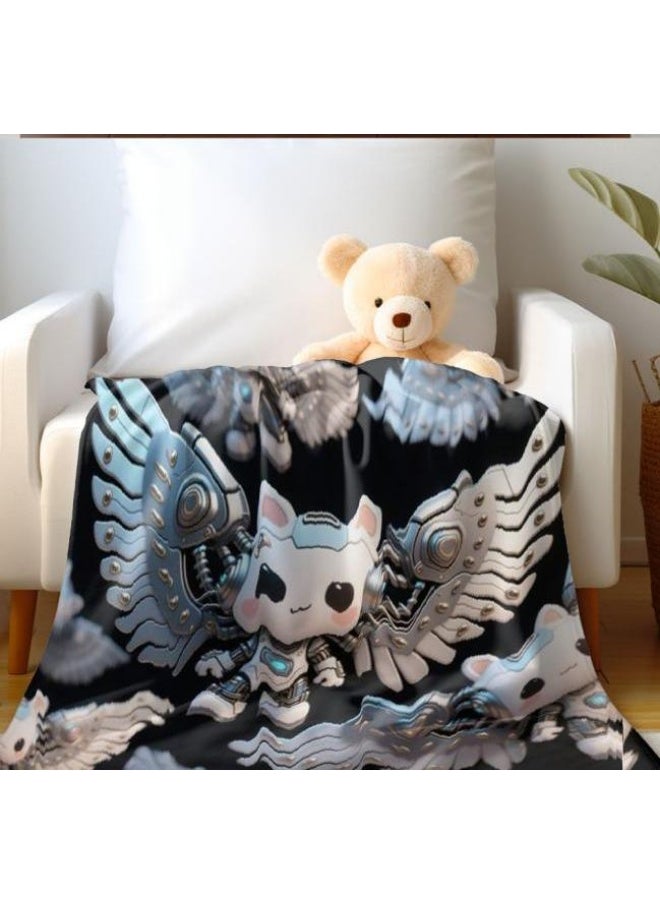 Children's or student cartoon flannel thin blanket (warm and comfortable, suitable for sleep, games) 100cm*150cm