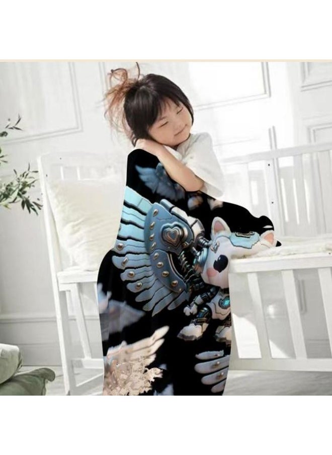 Children's or student cartoon flannel thin blanket (warm and comfortable, suitable for sleep, games) 100cm*150cm