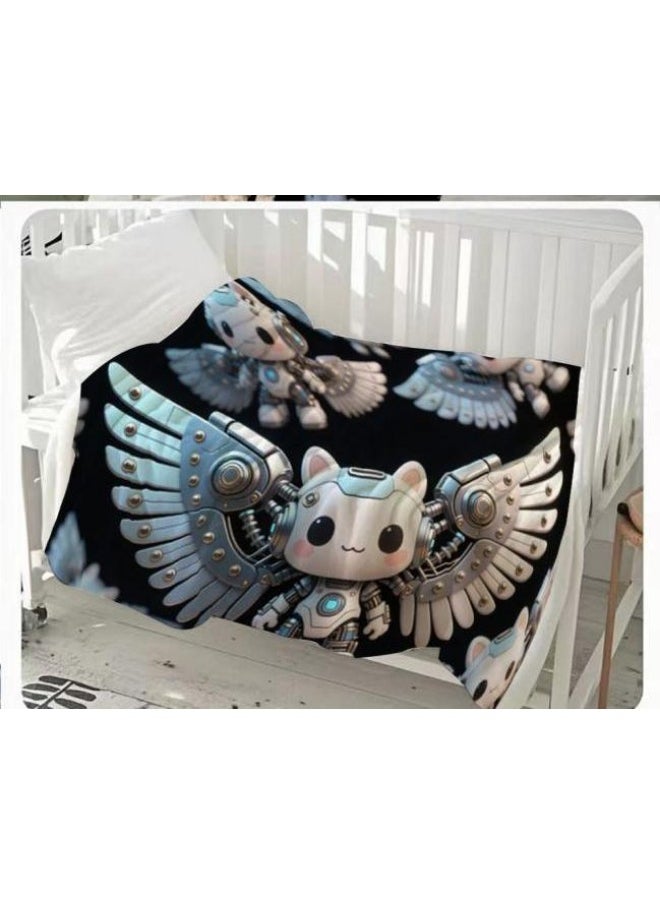 Children's or student cartoon flannel thin blanket (warm and comfortable, suitable for sleep, games) 100cm*150cm