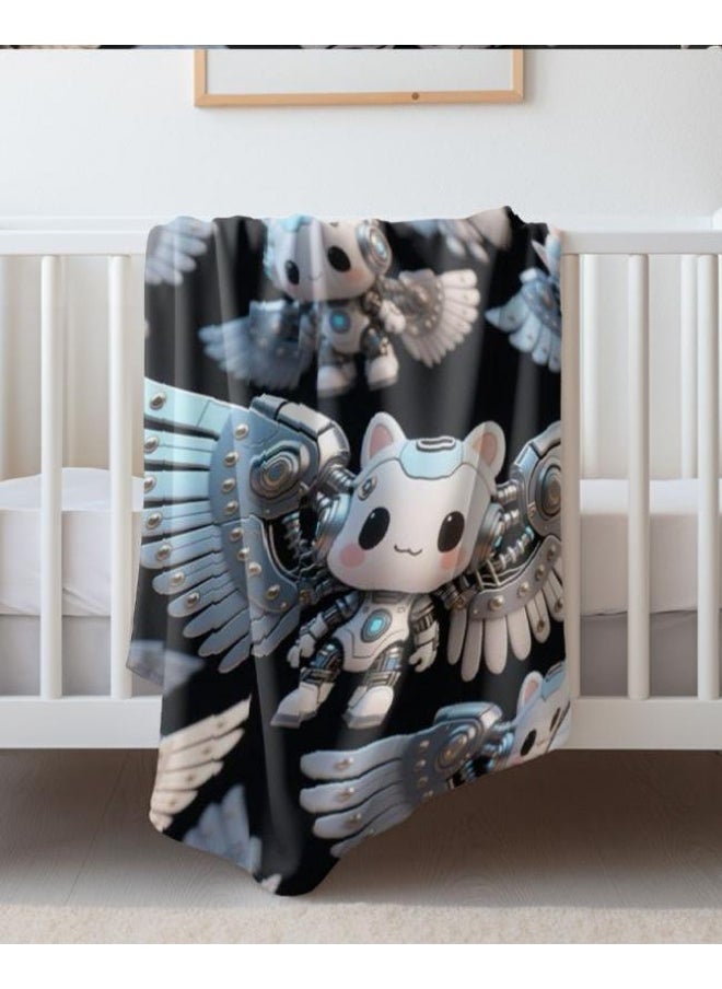 Children's or student cartoon flannel thin blanket (warm and comfortable, suitable for sleep, games) 100cm*150cm