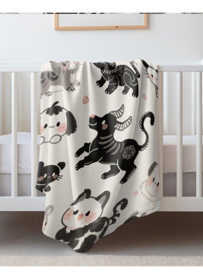 Children's or student cartoon flannel thin blanket (warm and comfortable, suitable for sleep, games) 100cm*150cm