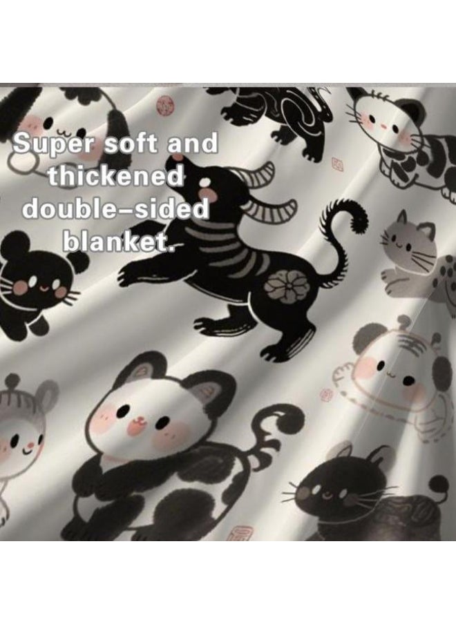 Children's or student cartoon flannel thin blanket (warm and comfortable, suitable for sleep, games) 100cm*150cm