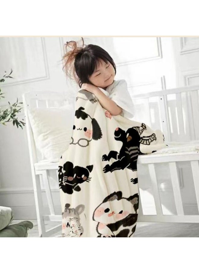 Children's or student cartoon flannel thin blanket (warm and comfortable, suitable for sleep, games) 100cm*150cm