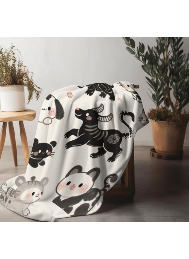 Children's or student cartoon flannel thin blanket (warm and comfortable, suitable for sleep, games) 100cm*150cm