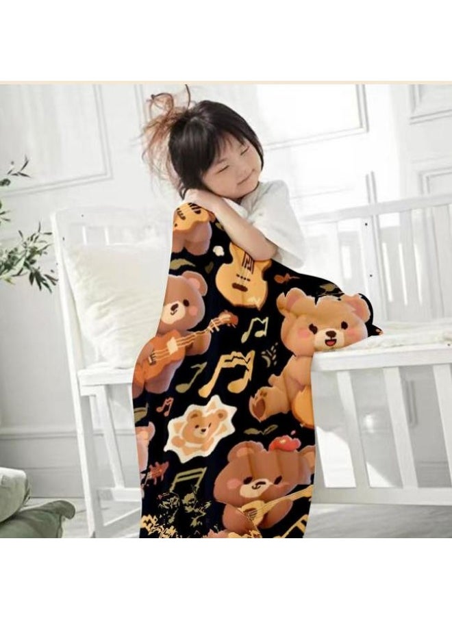 Children's or student cartoon flannel thin blanket (warm and comfortable, suitable for sleep, games) 100cm*150cm