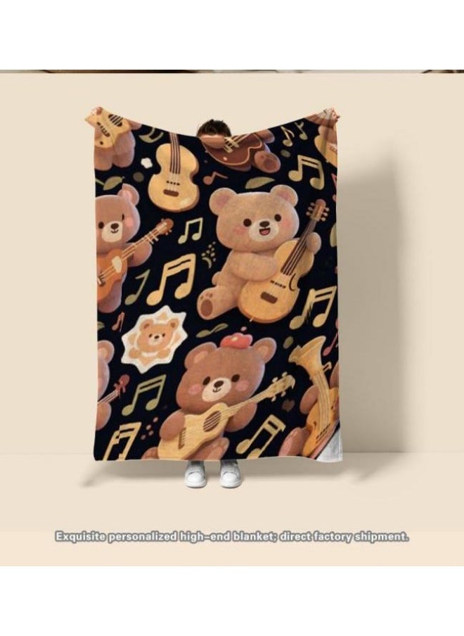 Children's or student cartoon flannel thin blanket (warm and comfortable, suitable for sleep, games) 100cm*150cm