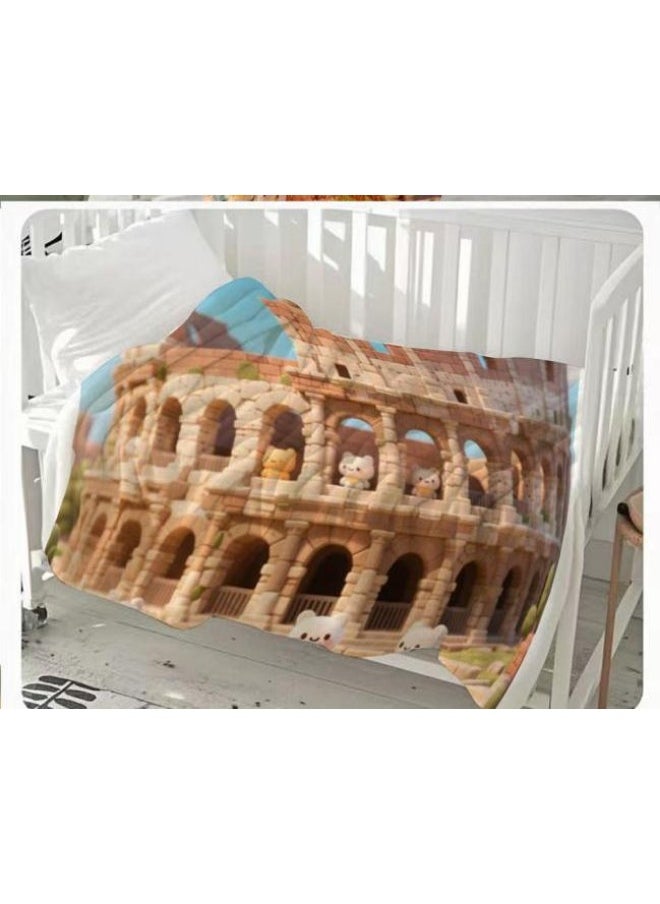 Children's or student cartoon flannel thin blanket (warm and comfortable, suitable for sleep, games) 100cm*150cm - 95