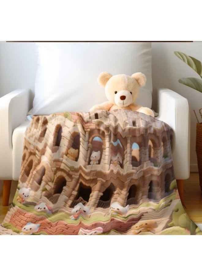 Children's or student cartoon flannel thin blanket (warm and comfortable, suitable for sleep, games) 100cm*150cm - 95