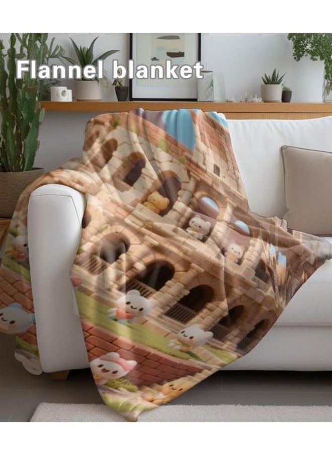 Children's or student cartoon flannel thin blanket (warm and comfortable, suitable for sleep, games) 100cm*150cm - 95