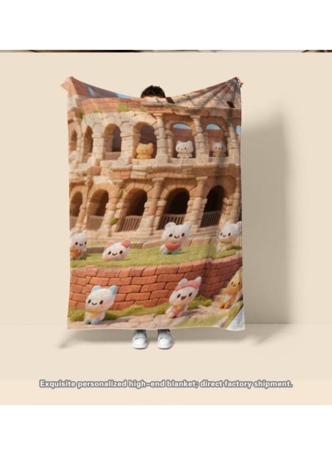 Children's or student cartoon flannel thin blanket (warm and comfortable, suitable for sleep, games) 100cm*150cm - 95