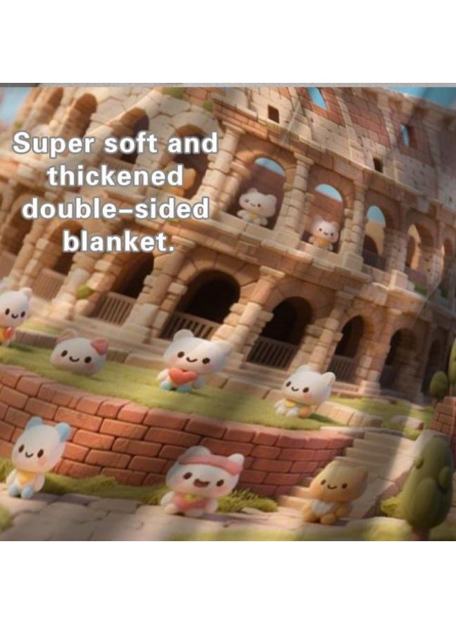 Children's or student cartoon flannel thin blanket (warm and comfortable, suitable for sleep, games) 100cm*150cm - 95