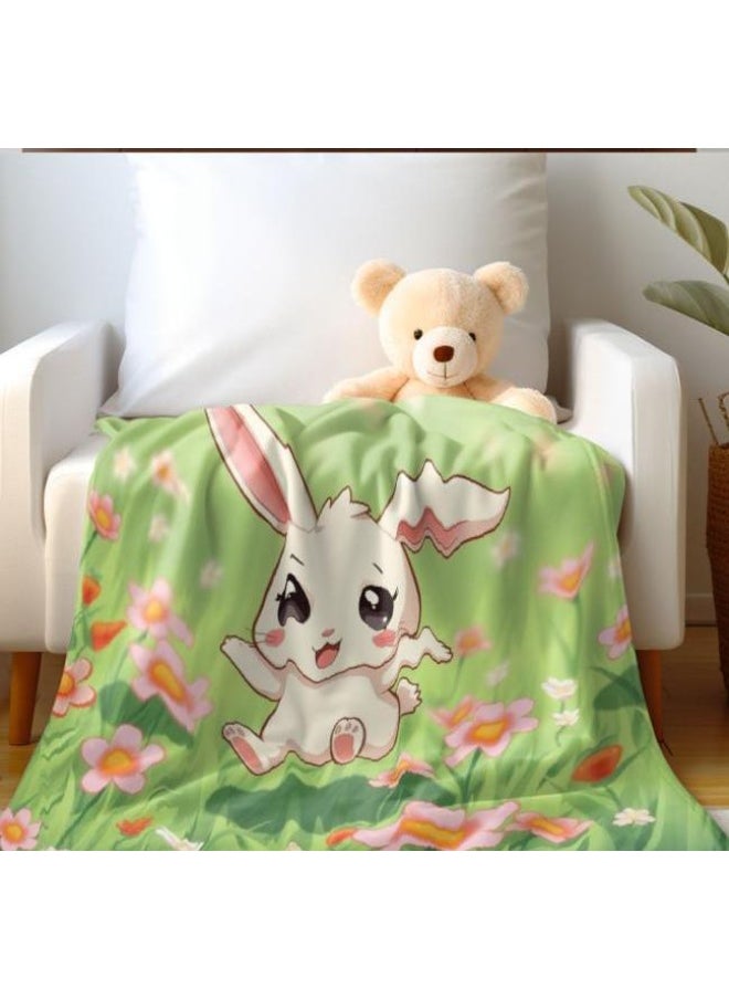 Children's or student cartoon flannel thin blanket (warm and comfortable, suitable for sleep, games) 100cm*150cm - 344