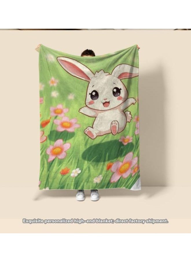 Children's or student cartoon flannel thin blanket (warm and comfortable, suitable for sleep, games) 100cm*150cm - 344