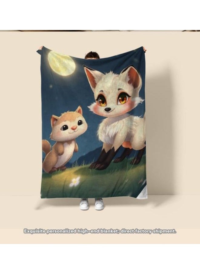 Children's or student cartoon flannel thin blanket (warm and comfortable, suitable for sleep, games) 100cm*150cm - 339