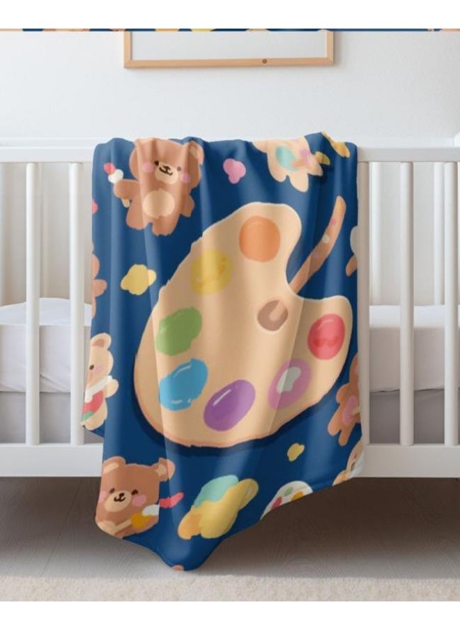 Children's or student cartoon flannel thin blanket (warm and comfortable, suitable for sleep, games) 100cm*150cm