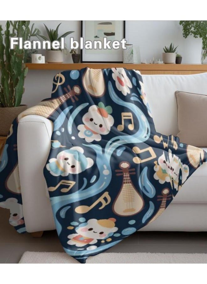 Children's or student cartoon flannel thin blanket (warm and comfortable, suitable for sleep, games) 100cm*150cm