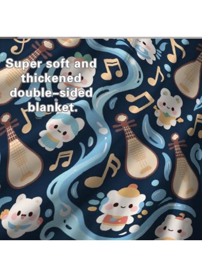 Children's or student cartoon flannel thin blanket (warm and comfortable, suitable for sleep, games) 100cm*150cm