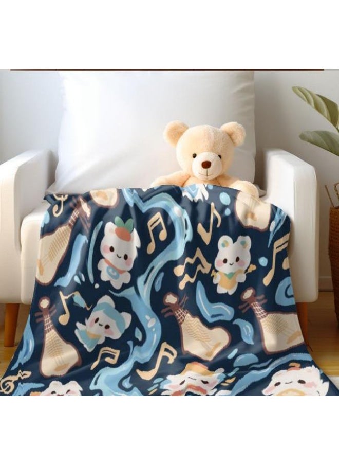 Children's or student cartoon flannel thin blanket (warm and comfortable, suitable for sleep, games) 100cm*150cm