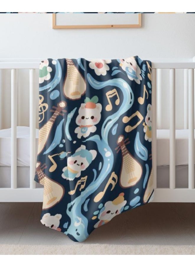 Children's or student cartoon flannel thin blanket (warm and comfortable, suitable for sleep, games) 100cm*150cm