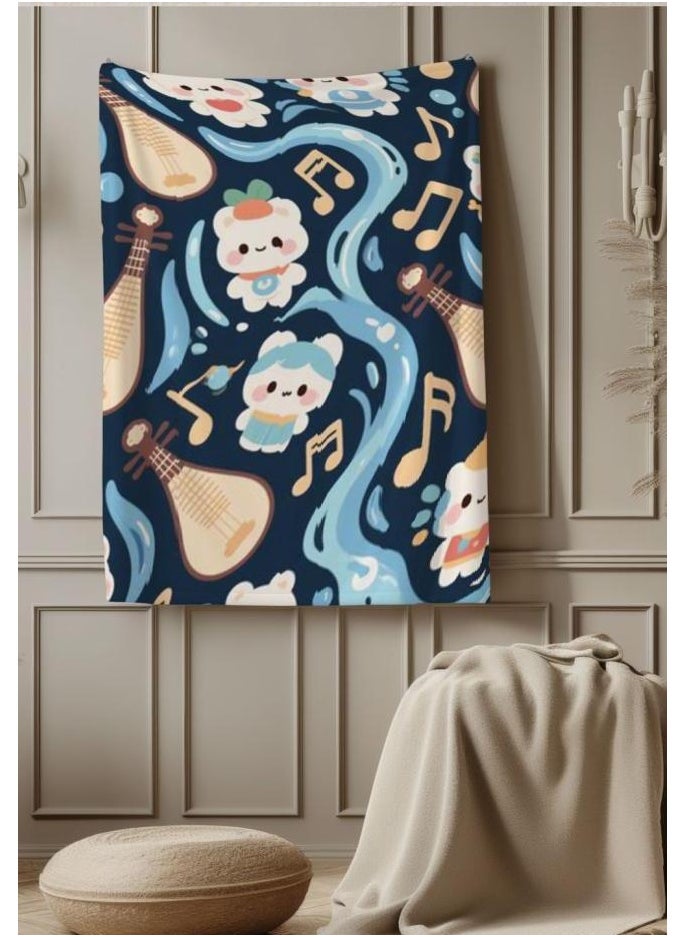 Children's or student cartoon flannel thin blanket (warm and comfortable, suitable for sleep, games) 100cm*150cm