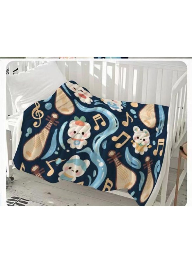 Children's or student cartoon flannel thin blanket (warm and comfortable, suitable for sleep, games) 100cm*150cm