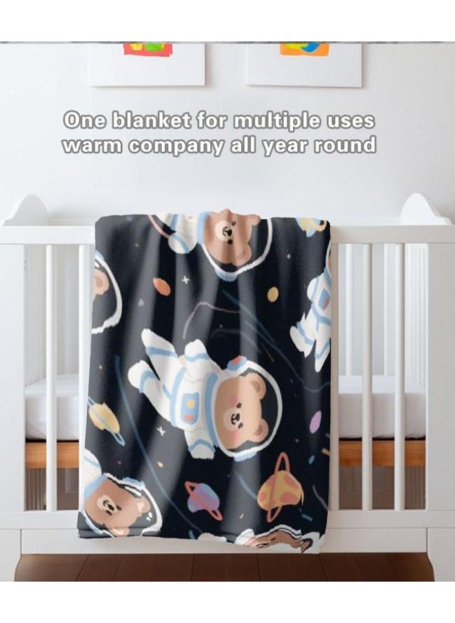 Children's or student cartoon flannel thin blanket (warm and comfortable, suitable for sleep, games) 100cm*150cm