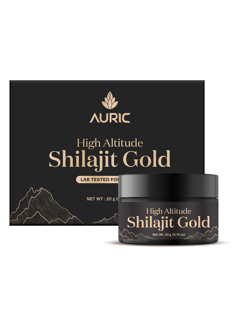 High Altitude Shilajit, Shilajeet Gold Resin 20g 75% Fulvic Acid + Humic Acid 1 Count 20 |grams