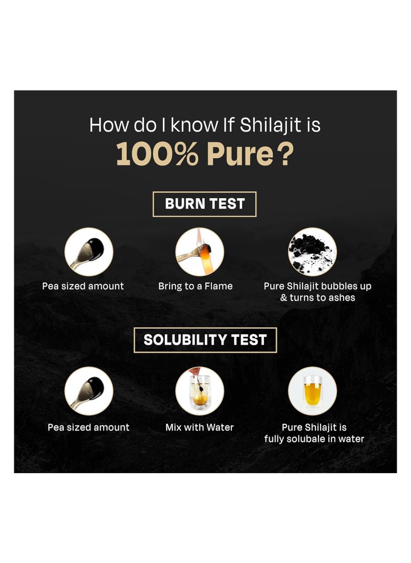 High Altitude Shilajit, Shilajeet Gold Resin 20g 75% Fulvic Acid + Humic Acid 1 Count 20 |grams