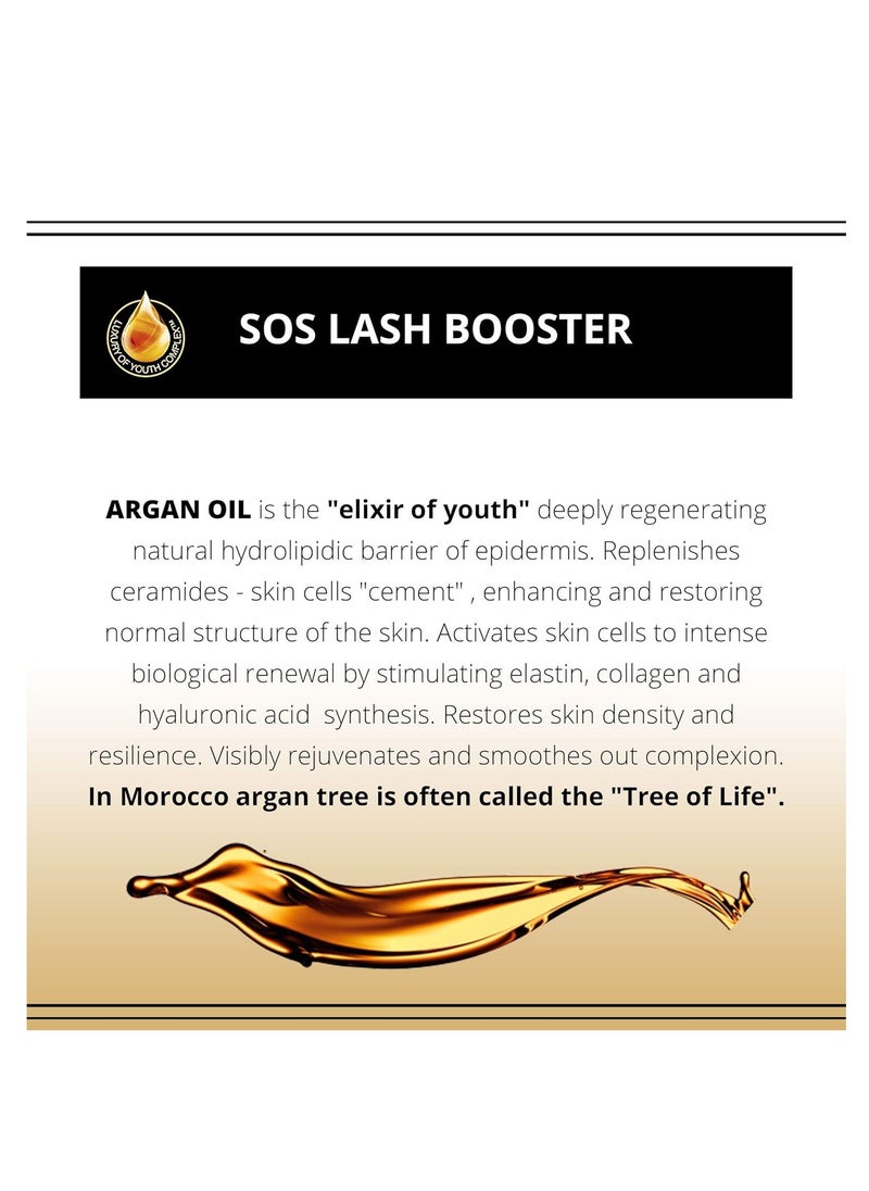 Eveline Cosmetics SOS Lash Booster Serum | 5-in-1 Argan Oil Formula for Longer, Stronger Lashes