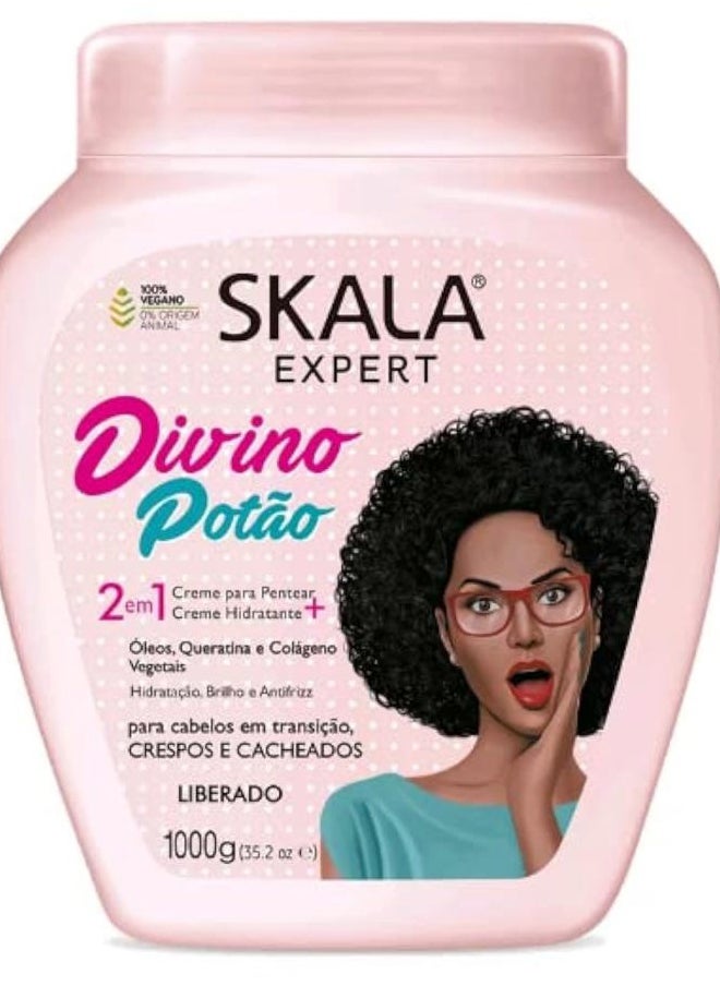 Skala - Expert - Creme de Tratamento 2 em1 Crespo Divino 1 Kg - (Divine Curls 2 in 1 Treatment Cream Net 33.81 Oz)