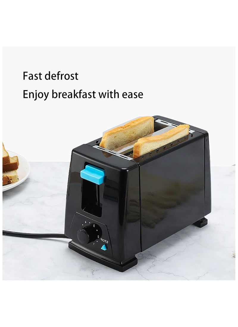 Breakfast Machine 650W, Household Breakfast Toaster, 6-Speed Adjustment, Removable Tray, Double-sided Heating, Defrost, Cancel and Reheat Functions, Automatic Pop-up, for Making Various Breakfast