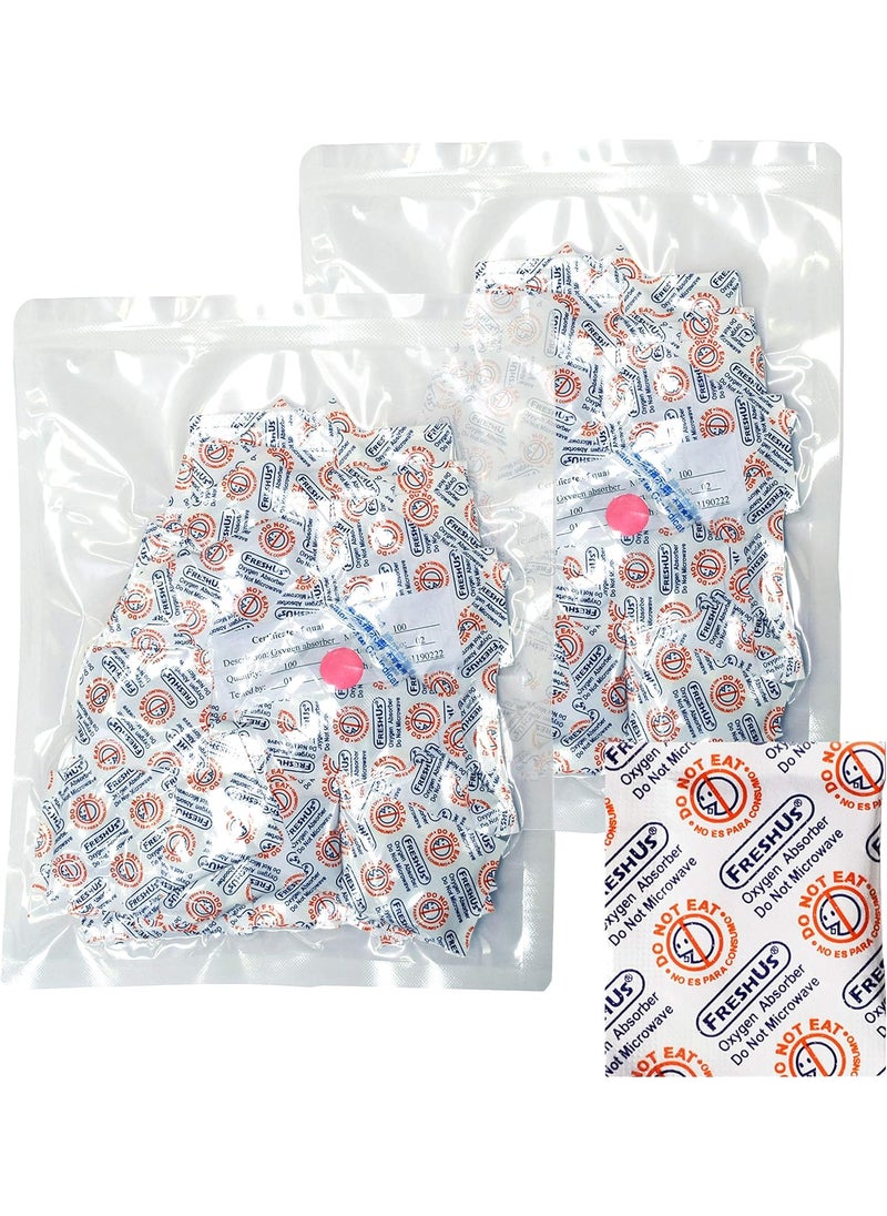 FreshUs AwePackage 100cc Oxygen Absorber(2 Individual packs of 100 Packets, Total 200 Packets) - Long Term Food Storage (200, 100 CC)