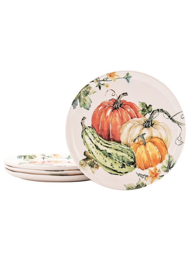 Bico Pumpkin Feast 11 inch Dinner Plates, Set of 4, for Pasta, Salad, Maincourse, Microwave & Dishwasher Safe
