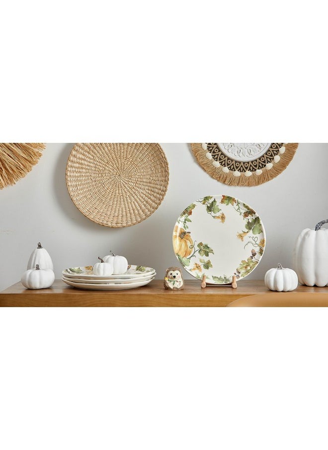 Bico Woodland Critters 11 inch Dinner Plates, Set of 4, for Pasta, Salad, Maincourse, Microwave & Dishwasher Safe