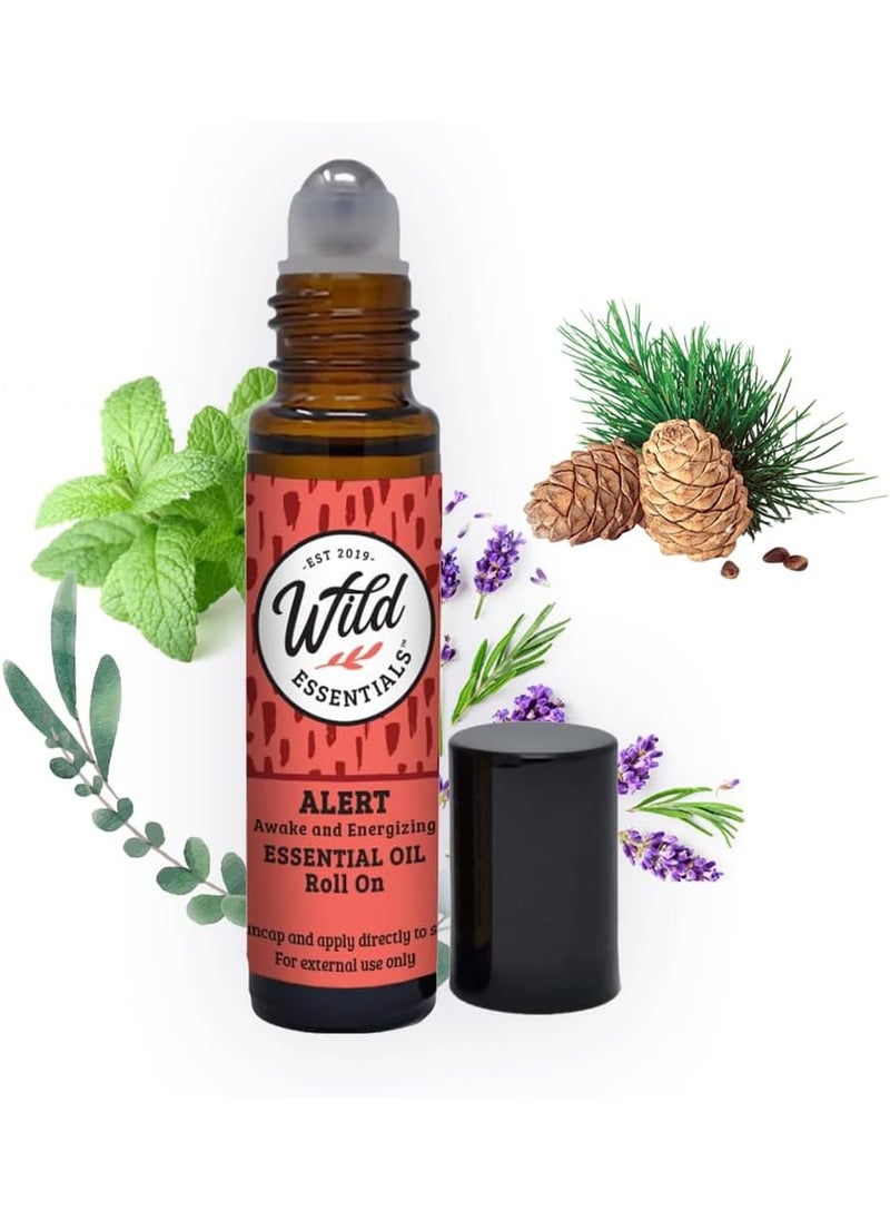 mEssentials Alert Essential Oil Roll On, 10ml, Made with 100% Pure, Premium Grade Essential Oils and Organic Jojoba Oil, Ready to Use, Moisturizer, All Natural