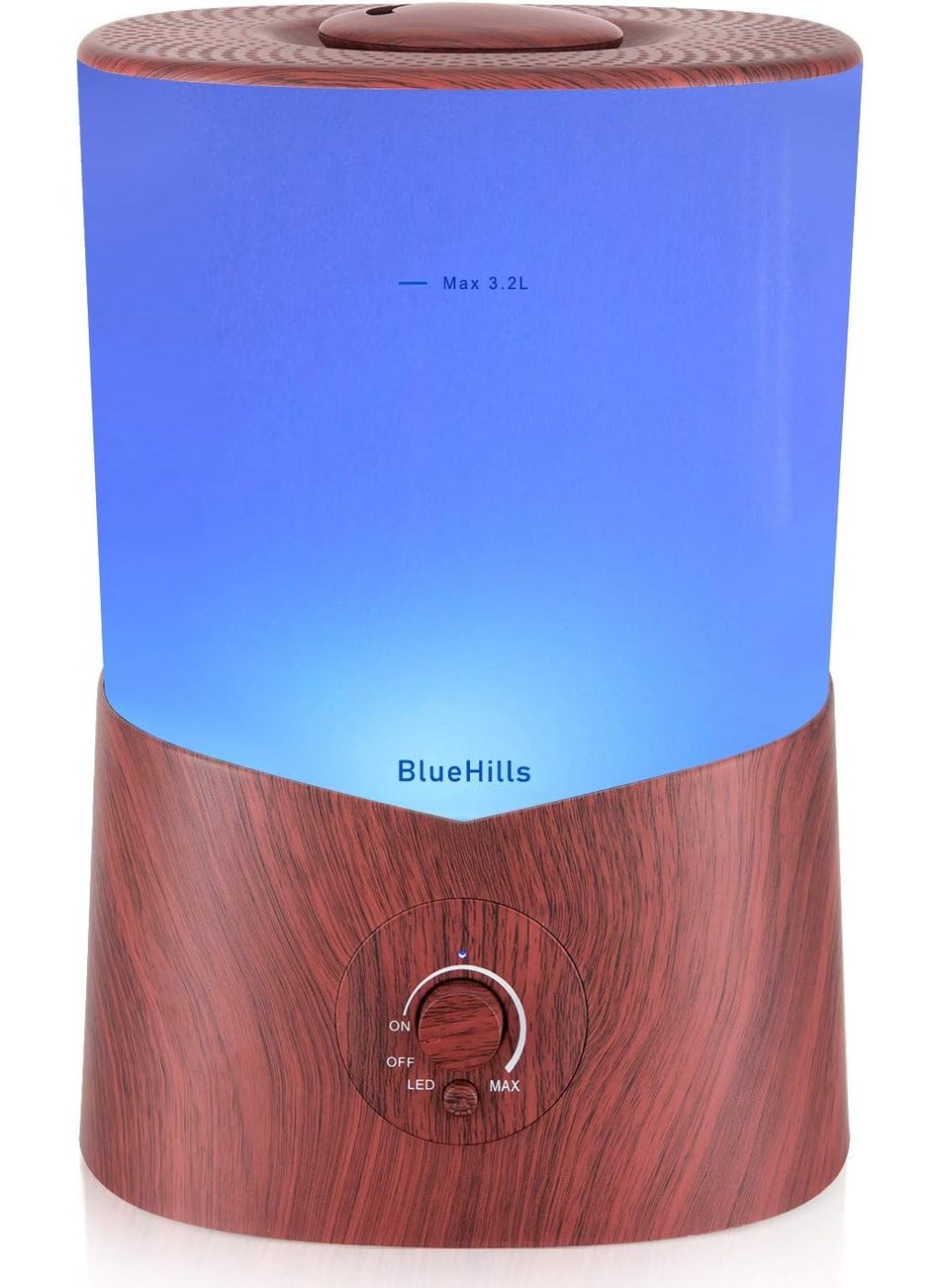 BlueHills Premium 3000 ML XL Essential Oil Diffuser Aroma Humidifier 3 Liter Big 3L Capacity Huge Size Plant Baby Living Room Home Decor Aromatherapy Diffuser for Large Room Dark Wood Grain 3L-K3