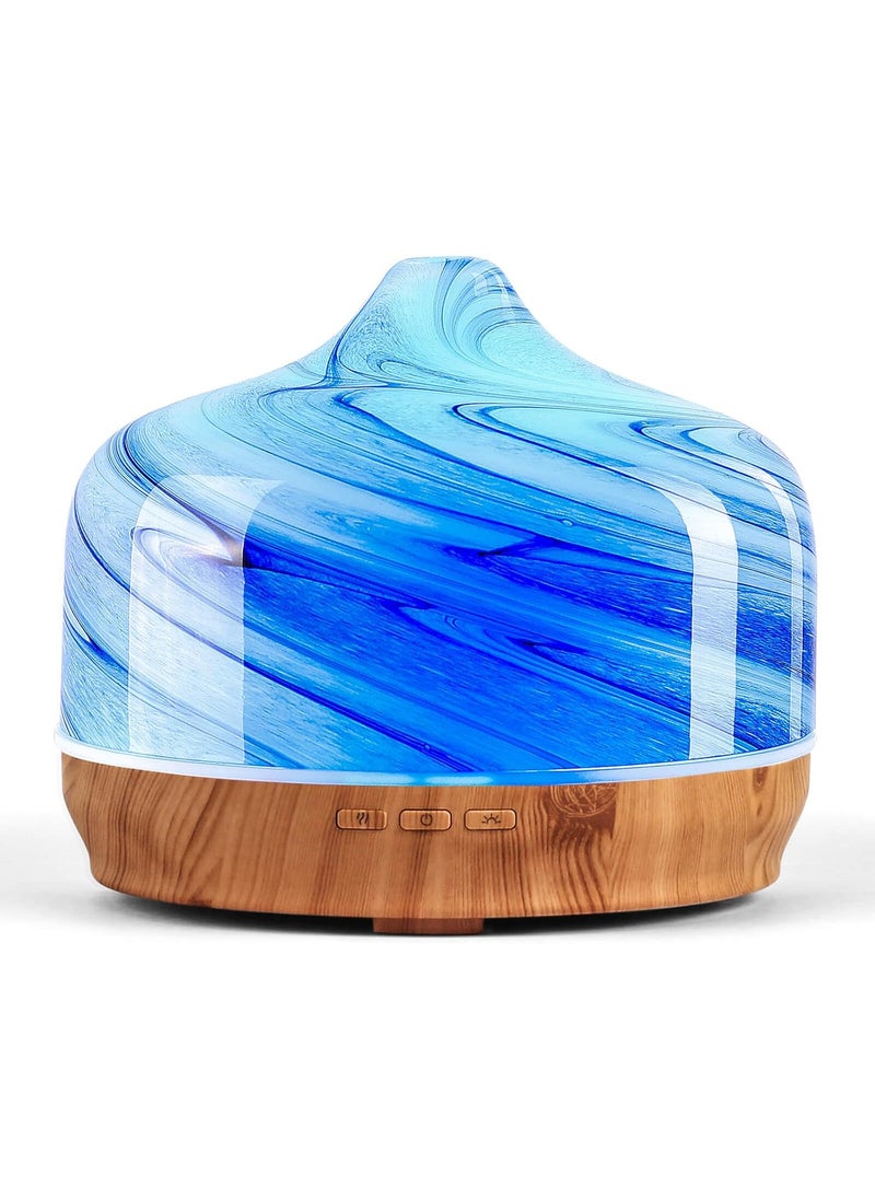 Porseme 500ml Glass Essential Oil Diffuser Aromatherapy Ultrasonic Cool Mist Humidifier 15-21 Running Hours Waterless Auto-Off Air Diffusers for Sleeping,Yoga,Office Working,Spa and Rest (Ink)