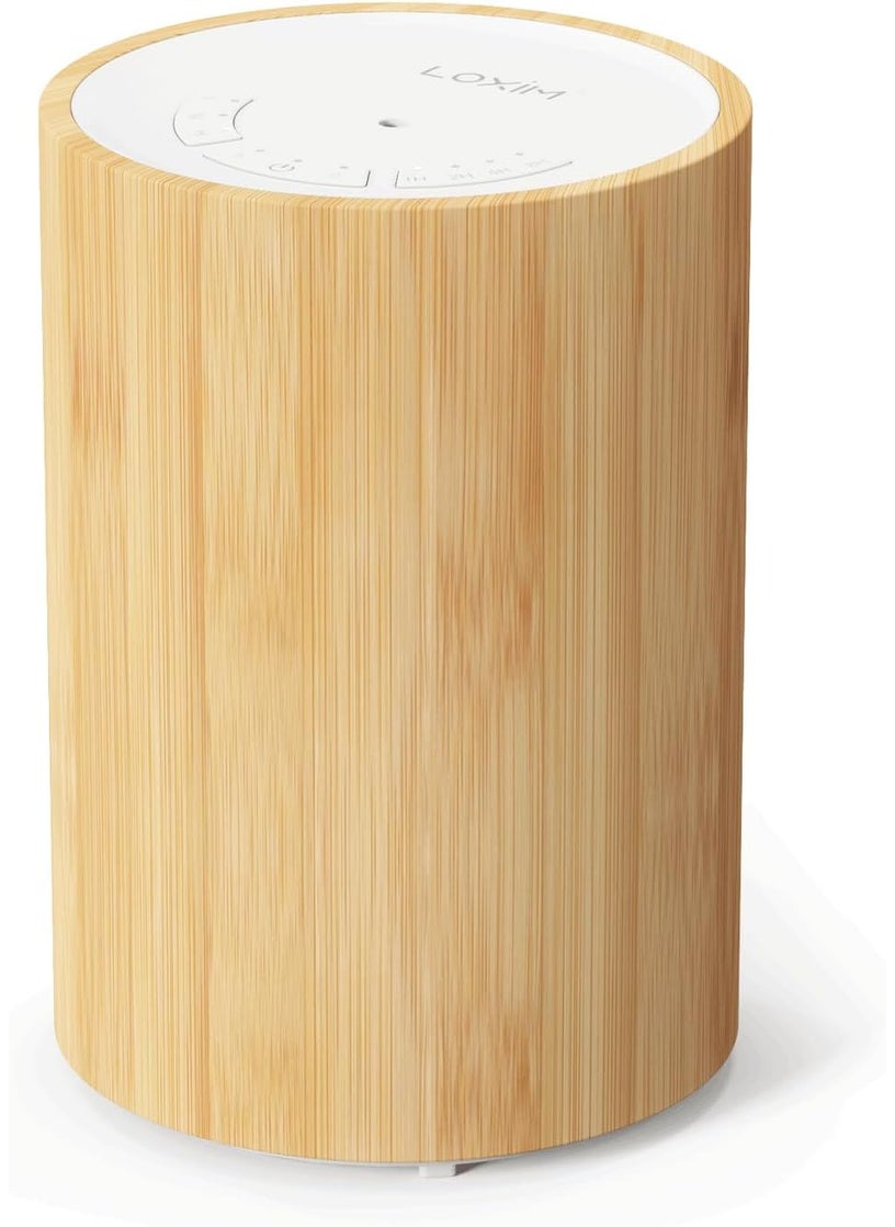 LOXIM Klein Essential Oil Diffuser, Waterless with 4 Time Setting&3 Adjustable Mist, Real Bamboo, Cordless Noiseless Aroma Diffuser for Large Room Office Home Car Spa (LX-08)