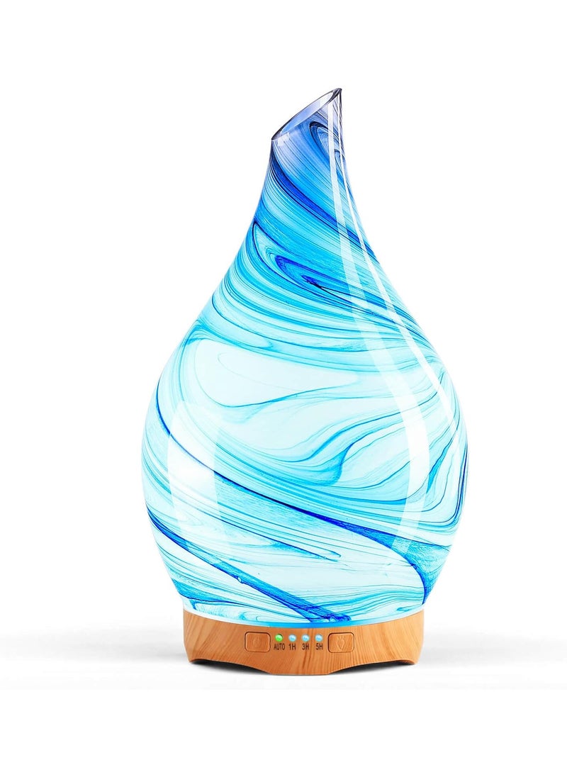 Porseme 280ml Essential Oil Diffuser Glass Color Changing Aroma Air Diffusers Aromatherapy Ultrasonic Cool Mist Humidifier 7 Running Hours Waterless Auto-Off for Sleeping, Yoga, Office, Spa (Ink)