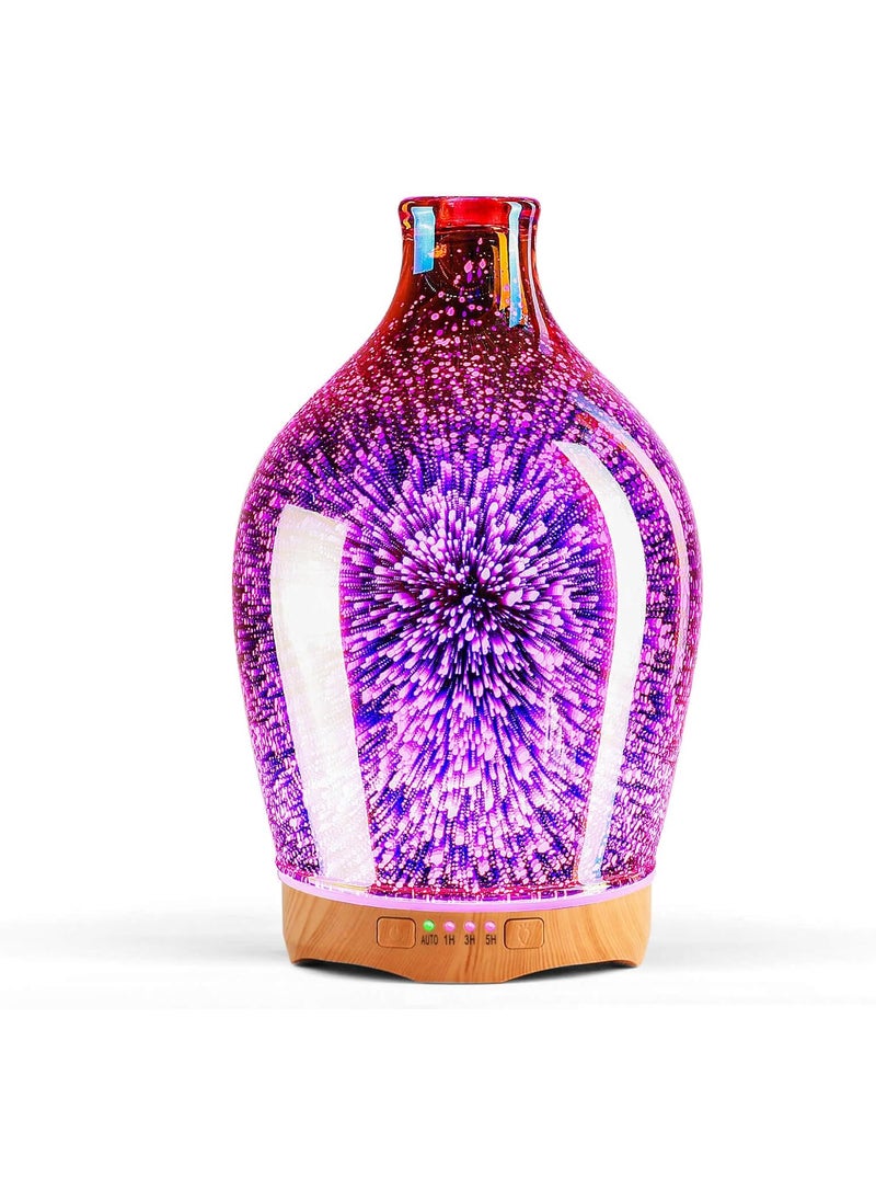Porseme 280ml Essential Oil Diffuser 3D Glass Aromatherapy Ultrasonic Humidifier - Auto Shut-Off, Timer Setting, BPA Free for Home Hotel Yoga Leisure SPA Gift