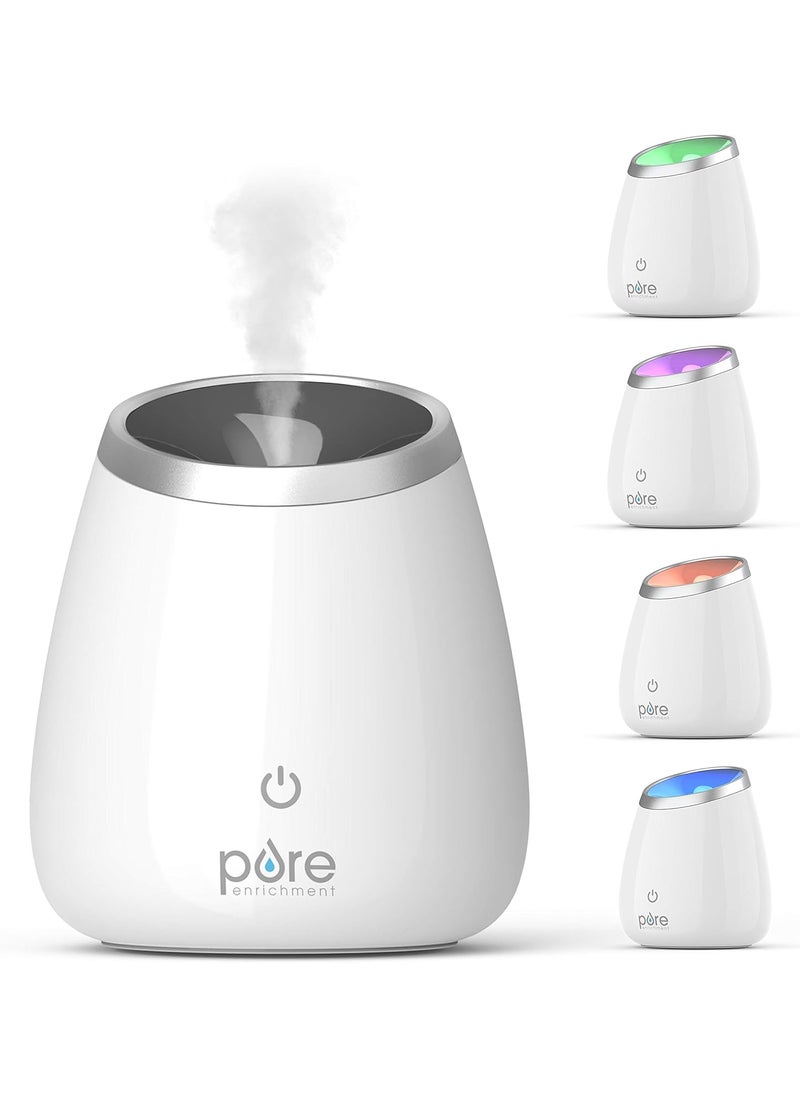 Pure Enrichment PureSpa Deluxe Ultrasonic Aromatherapy Oil Diffuser - 120ml Water Tank, Mood-Boosting Ionizer and Optional Color-Changing Light - Lasts Up to 10 Hours with Auto Safety Shut-Off