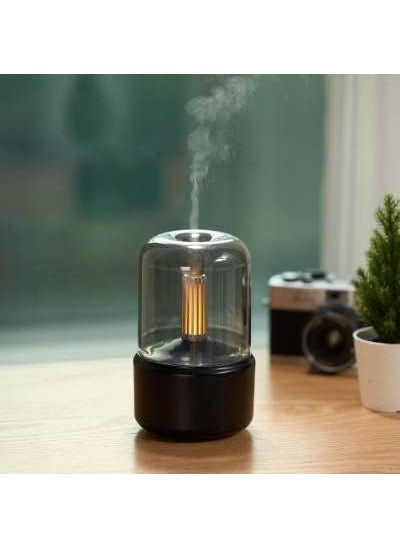 Amadong 120ML Portable Candle Aroma Diffuser, USB Electric Household Air Humidifier, LED Night Light (Black)