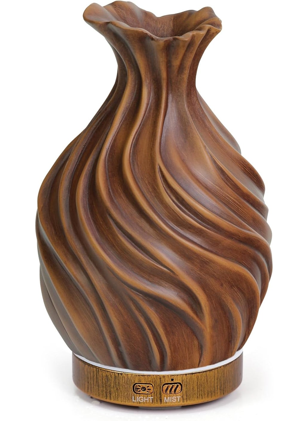 200ml Essential Oil Diffuser for Home, Wood Grain Cover Aromatherapy Diffuser, Cool Mist Humidifier with Safe Auto Shut-Off and 2 Mist Modes & 7 Color LED Night Lights for Office Room (VASE01)