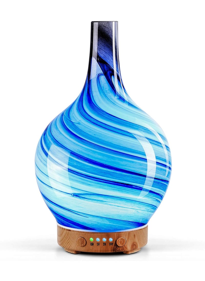 Porseme 150ml Essential Oil Diffuser Glass Color Changing Aroma Air Diffusers Aromatherapy Ultrasonic Cool Mist Humidifier 6 Running Hours Waterless Auto-Off for Sleeping, Yoga, Office, Spa (Ink)