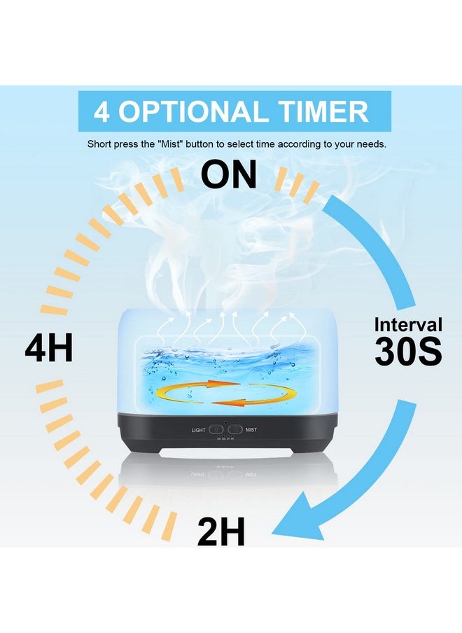 OKTOYO Essential Oil Diffuser with Flame Light, Upgraded Super Quiet Diffusers for Aromatherapy Essential Oils Mist Humidifiers with 3 Mist Mode 4 Timer Waterless Auto Shut-Off for Home Office(Wood)