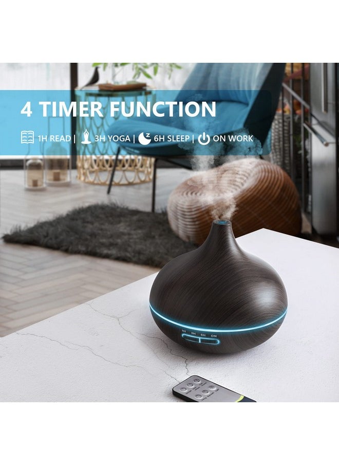 SACATR Polypropylene (PP) Diffusers For Essential Oils Large Room, 550Ml Essential Oil Diffusers With Remote Control, Ultrasonic Oil Diffuser With Timer, 7 Colors Light For Bedroom