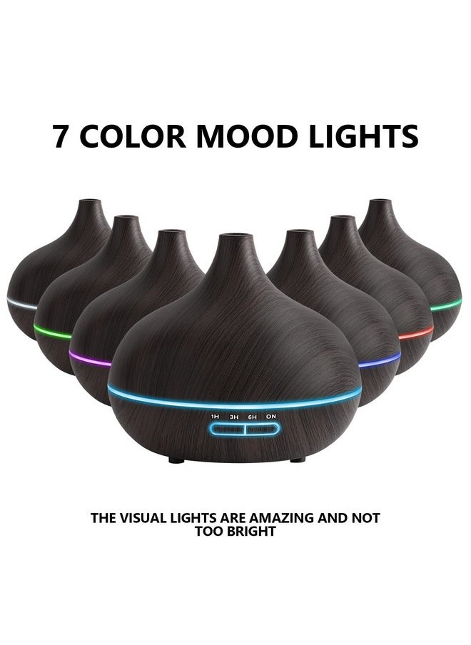 SACATR Polypropylene (PP) Diffusers For Essential Oils Large Room, 550Ml Essential Oil Diffusers With Remote Control, Ultrasonic Oil Diffuser With Timer, 7 Colors Light For Bedroom