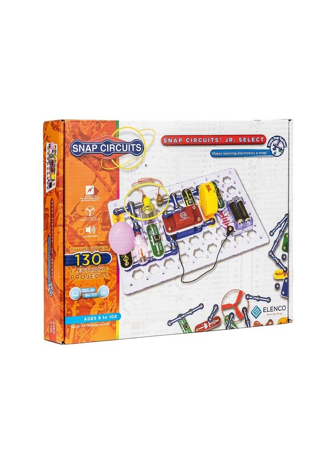 Snap Circuits Jr. Select SC-130 Electronics Exploration Kit | Over 130 Projects | Full Color Project Manual | 30+ Parts | STEM Educational Toys for Kids 8+