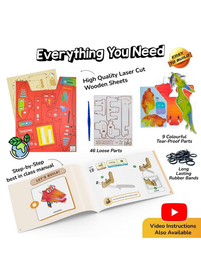Smartivity 2in1 Animals I Dragon & Flying Dinosaur I Toys for Kids 6-12 Years Old | Birthday Gifts for Boys & Girls| DIY Science Toy for Kids 6,7,8,9,10,11,12 I STEM Educational Game